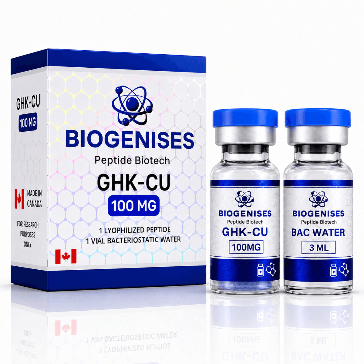 Biogenesis GHK-Cu 100mg + Água Bacteriostática – Biorreguladores